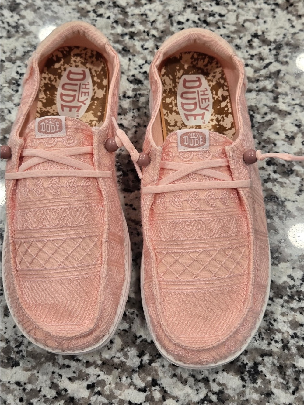 HEYDUDE Wendy Crochet Lace Shoes – Women’s Size 9 – Pale Pink
